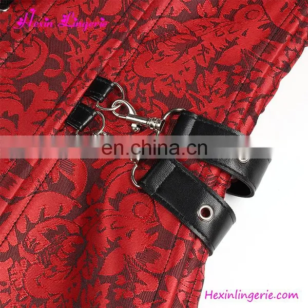 Upscale Sexy Red Mature 24 Steel Boned Tummy Cincher Corset photo-3