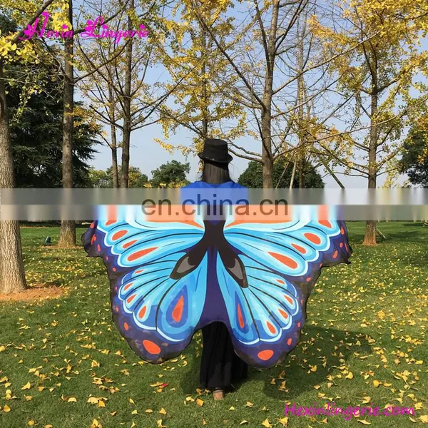 Latest Design Butterfly Wings Fairy Printed Chiffon Shawl Scarf photo-4