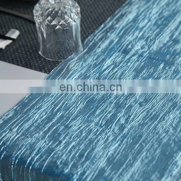 2015 Banquet Tables Elegant Cheap Sky Blue And Silver Chinese Silk Table Runner photo-3