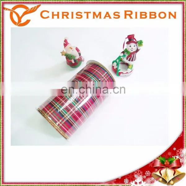 Taiwan Supplier Distinctive Checked Pattern Christmas Ribbon photo-3