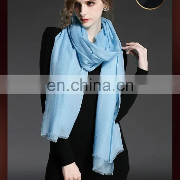 Pure Color Cashmere Scarf Shawl for Women photo-2