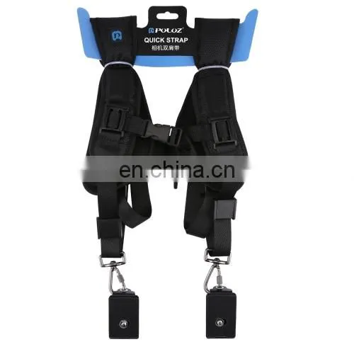 Best Price PULUZ Quick Release Double Shoulder Harness Soft Pad Decompression Foam Shoulder Strap Belt for DSLR Digital Cameras photo-5