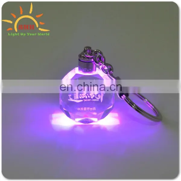 Hot Sales Best Flashing LED Keychain, Glass Transparent Multi Visual Effect photo-3