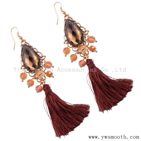 Wholesale Fashion Designs Rhinestone Beaded Tassel Earring Women Jewelry photo-4