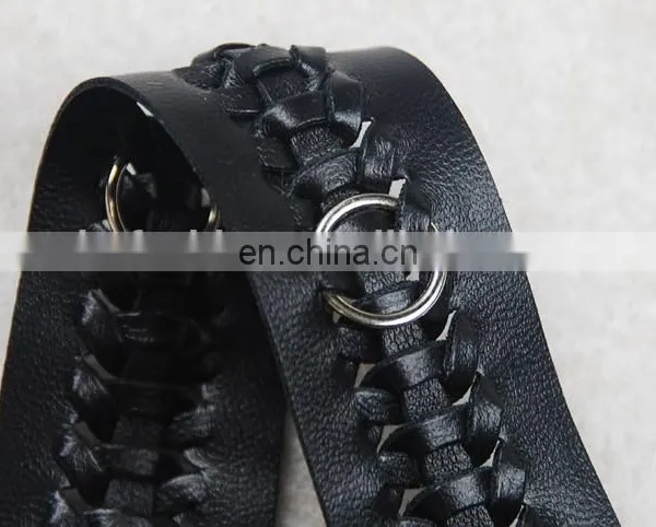 Top Hot Design Fashion Black Braided PU With Metal Eyelet Trim Tape photo-5