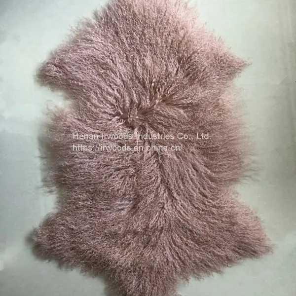 Natural Curly Fur Tibetan Sheep Skin Fur Blankets Carpet Real Animal Fur