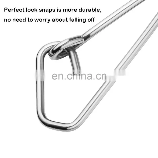 JOHNCOO 100PCS Wholesale Snap Lock Swivel Metal Fishing Pin Loop Fish Hook Accessory photo-5