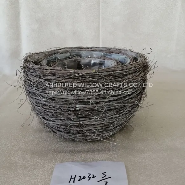 White Painted Grass Basket photo-3