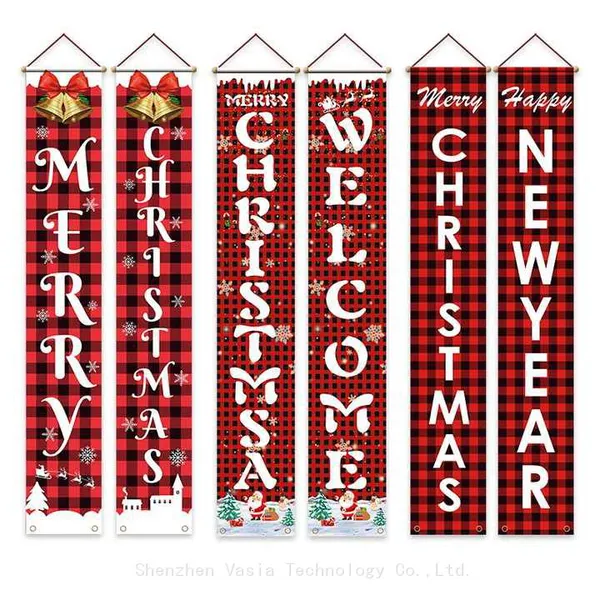 High-Strength Christmas Hanging Banners Durable Indoor Outdoor Porch Signs Custom Wholesale Merry Christmas Decor Bulk