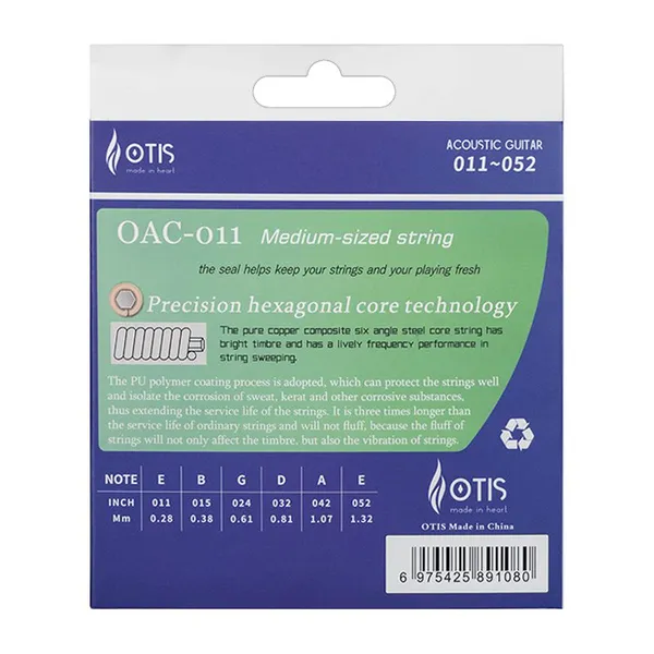 Wholesale Phosphor Bronze Coated Acoustic Guitar Strings Set OAC-011 photo-2