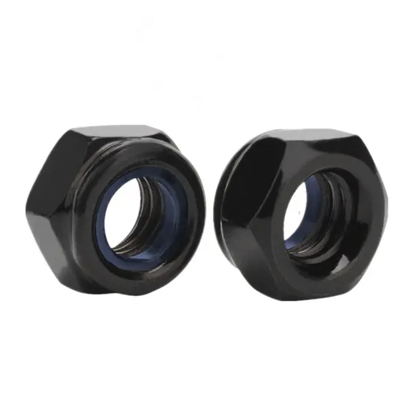 DIN 985 Metric Inch Carbon Steel Blue White Zinc Plated Furniture Insert Nut Hex Socket Lock Nut photo-2
