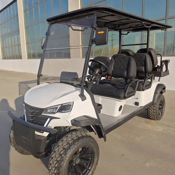 New 4+2 Six-seater Electric Golf Cart, Scenic Area Sightseeing Vehicle for Export, Factory Direct Supply photo-3