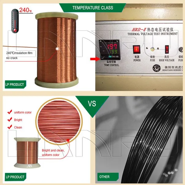 Class 200 Heavy Magnet Copper Rewinding Wire Size 3.35mm Class F 2UEW Copper Wires Distributor photo-6