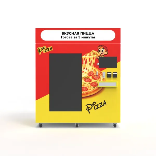 Touch Screen Automatic Pizza Vending Machine With Multilingual Touch Screen and Cashless Payment for Shopping Malls