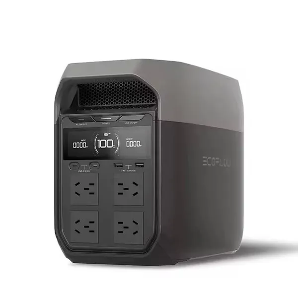EcoFlow DELTA 3 Inverter Gelombang Sinus Murni Portabel 1800W Pengontrol MPPT Colokan UK Panel Surya Adaptor Mobil EU/US Hidup Tanpa Jaringan Listrik