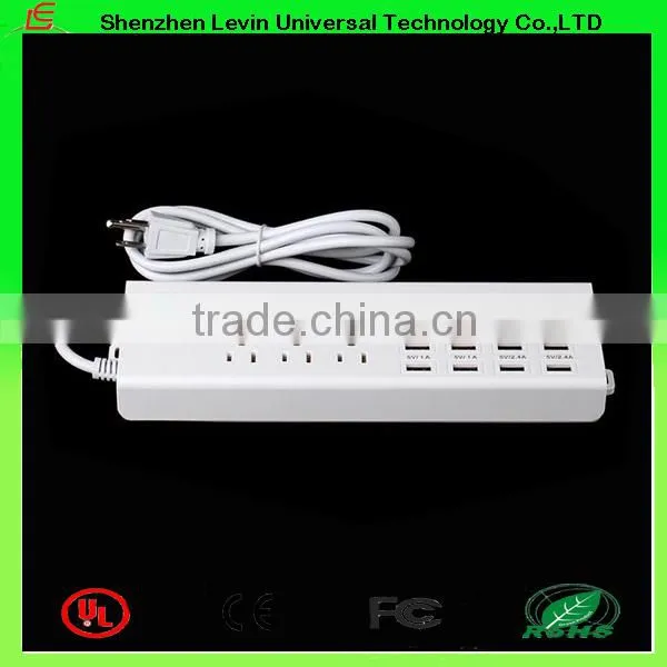 China Factory CE Cheap Extension Power Plug USA 6 Way Multi Socket With USB photo-4