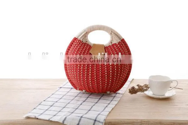 Fashion Girl's Beige Paper Straw Craft Bag photo-4