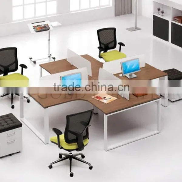 Wooden Desktop High Partition Office Workstation With Steel Feet(SZ-WSL330) photo-6