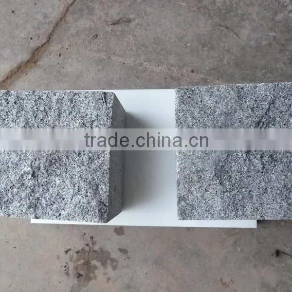 Natural Split Light Grey Granite Cube Stone