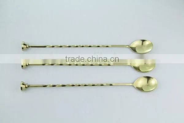 Gold Plating Stainless Steel Cocktail Stirrer Spoon photo-2