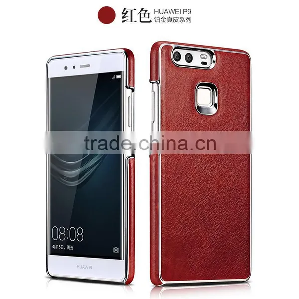 Orignal Icarer Gold Series Real Leather Back Cover for Huawei P9 Anti Shock Luxury Genuine Leather Case MT-5766 photo-5