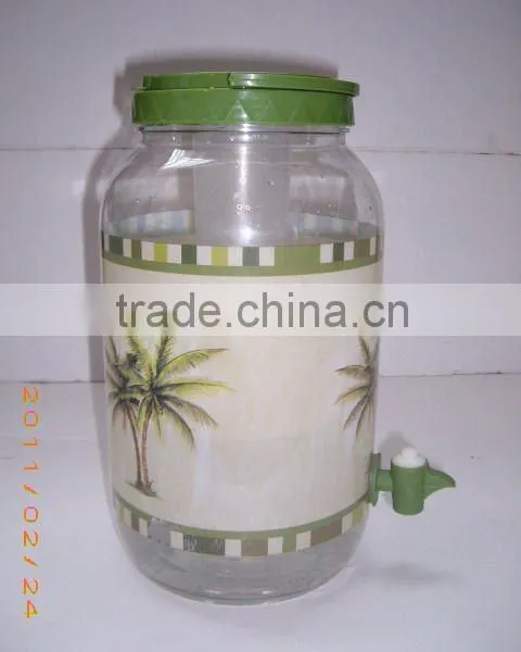 3.8L Water Jar PET Juice Jar With Ice-lolly Plastic Ice Jar ,Party Drink Set Plastic Bottle With Ice-lolly