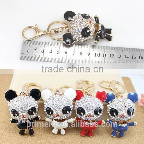 Panda Shape Keyring Cute Pendant Charm Crystal Purse Bag Car Key Chain photo-4