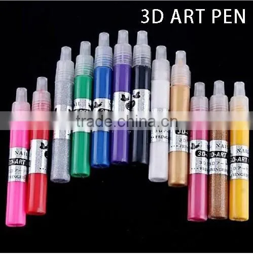 3D nail art pen 12 colors to Choose Drawing Gel Made Easy