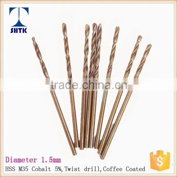 HSS M35 Cobalt Drill , Dia 1.5mm, Fully Ground Twist Drill Bit photo-4