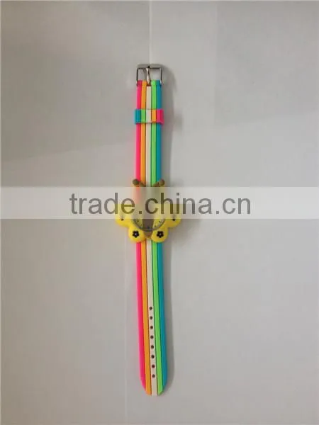 Silicone Rainbow Quartz Water Proof Watches for Kids Adjustable Band photo-2