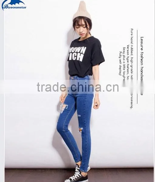 Fashion Casual Women Brand Vintage High Waist Skinny Denim Jeans Slim Ripped Pencil Jeans Hole Pants Female Sexy Girls Trousers photo-2