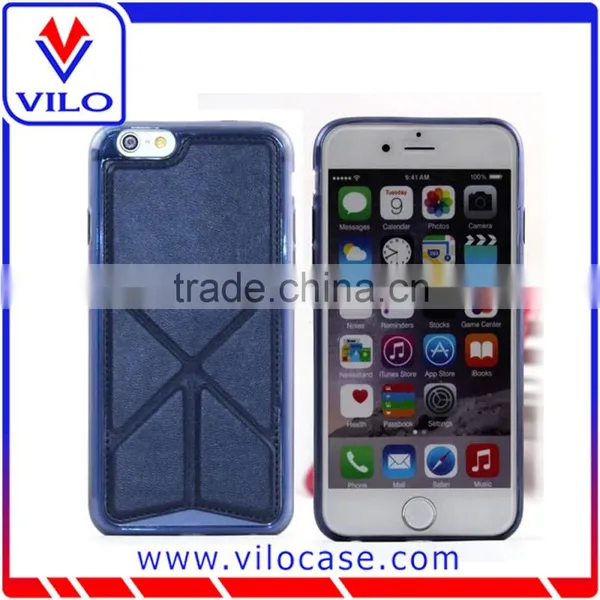 Utra Slim Tpu With Leather Kickstand Mobile Phone Case for Iphone 6 photo-3