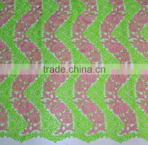 New Style Applique Embroidery Lace Fabric Flower Girl Dresses African Lady Clothes photo-2