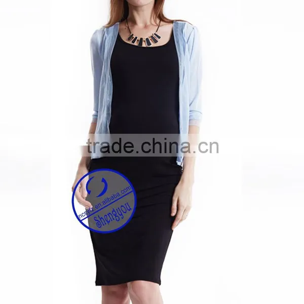 Custom Spandex Rayon Plain Maternity Sleeveless Dresses photo-4