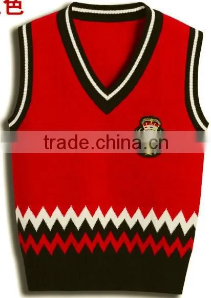 Customised Knitwear Sweater Vest School Uniform Children Vest Sweater
