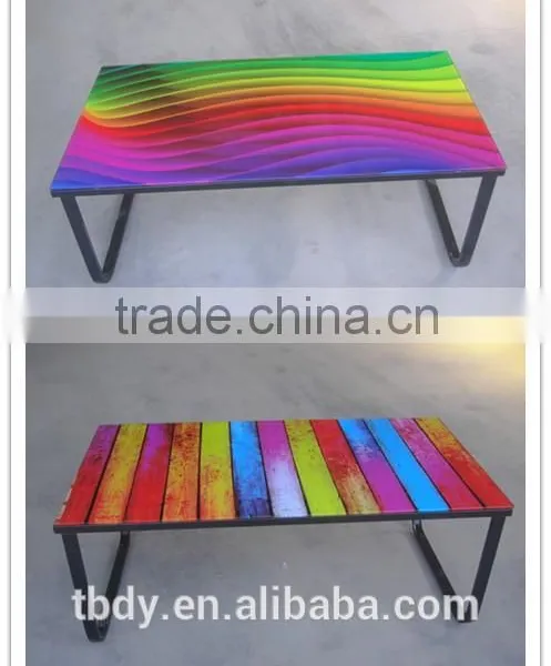 Rainbow Glass Coffee Table,colorful Coffee Table For Sale photo-2