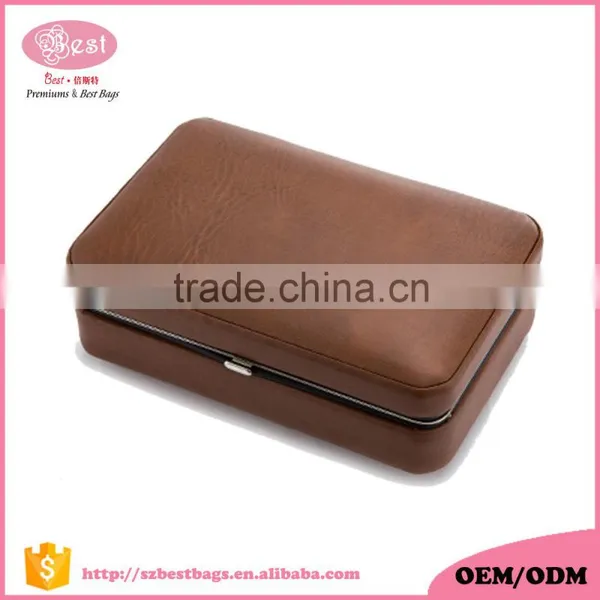 Portable Genuine Leather 4 Pieces Cigar Box photo-2