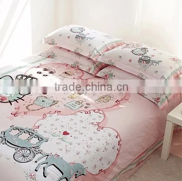 60s*60s 400TC Hello Kitty Egyptian Cartoon Bed Sheet