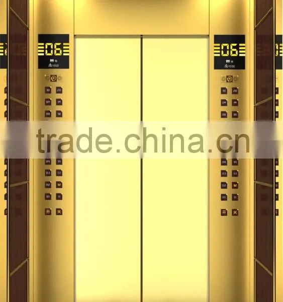 Commercial/hotel/passenger Elevator With Golden Hair Line Stainless Steel photo-2