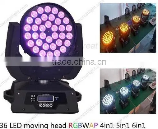 Chinese Dmx 4-in-1 Rgbw 36x10 Zoom Wash 36x10w Led Moving Head photo-2