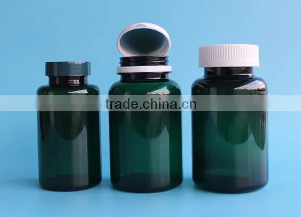 Green Botson Round PET Plastic Pharmaceutical Pill Capsule Bottle With Child-proof Cap photo-3