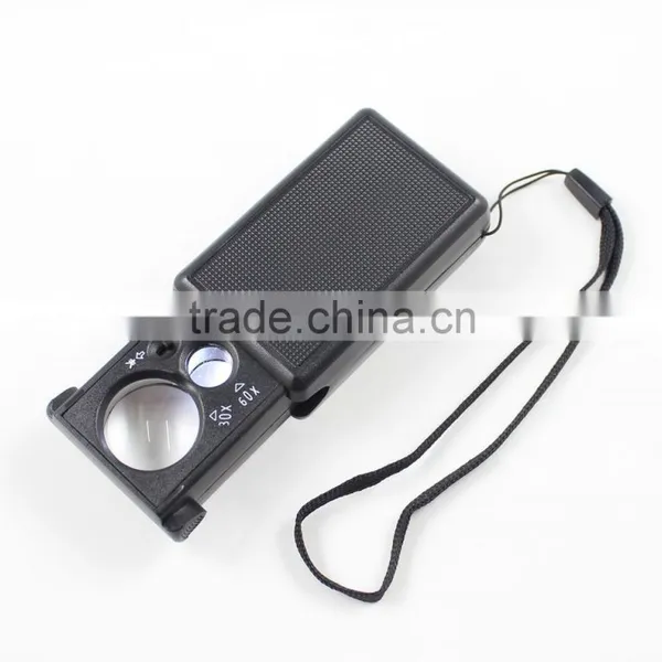 Glass Magnifying With Light Stand/30x 60x Magnifier With Led Lights