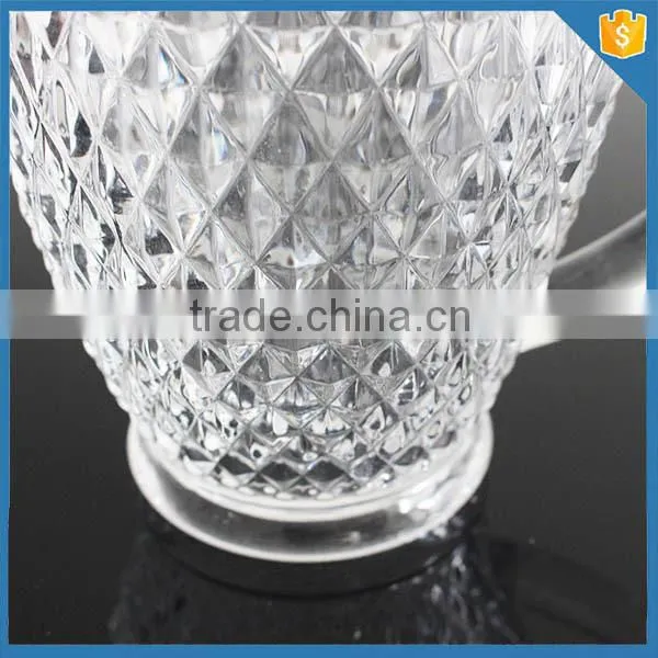 Clear Glass Water Pitcher With Rhombus Design photo-5