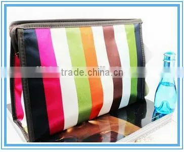 Stylish Colourful Strips Ladies Travel Cosmetic Bag