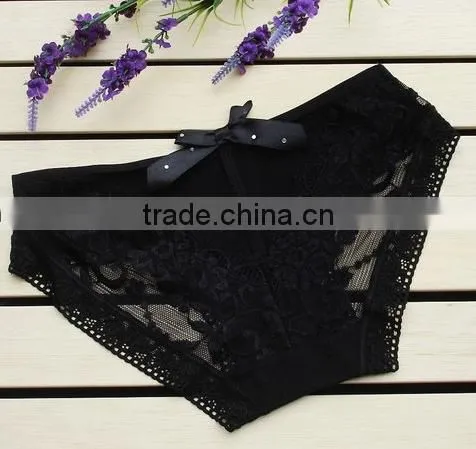 Sexy Lace Behind the Bow Low Waist Women's Underwear Women Briefs photo-4
