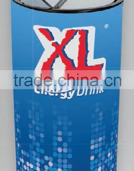 40/65/77/85 Litre Outdoor Promotional Top Open Glass Door Commercial Round Can Shape Cooler Fridge With Wheels