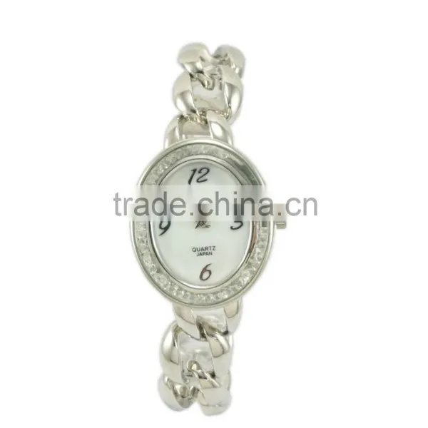Analogous Metal Good Plating Fit Wrists Specialize Design Crystal on the Face Bracelet Watch For Women photo-3