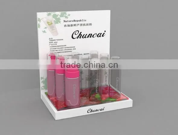 L Shape Acrylic Cosmetics Display Case Stand/holder