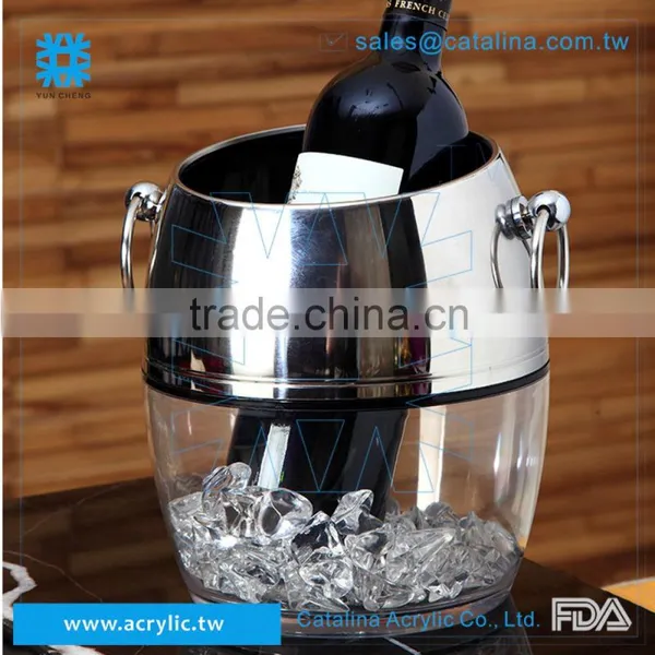 Luxury Acrylic Wine Barrel Ice Bucket photo-3