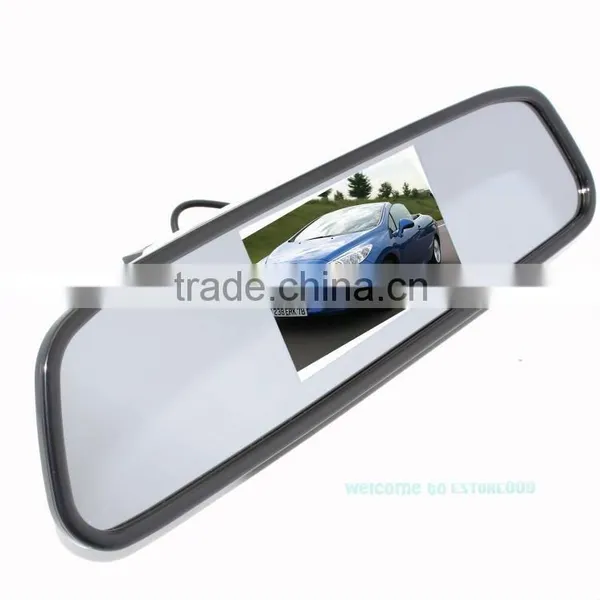 DIY Rear View Kit 4.3" Mirror Monitor + Wireless IR Reverse Car Backup Camera